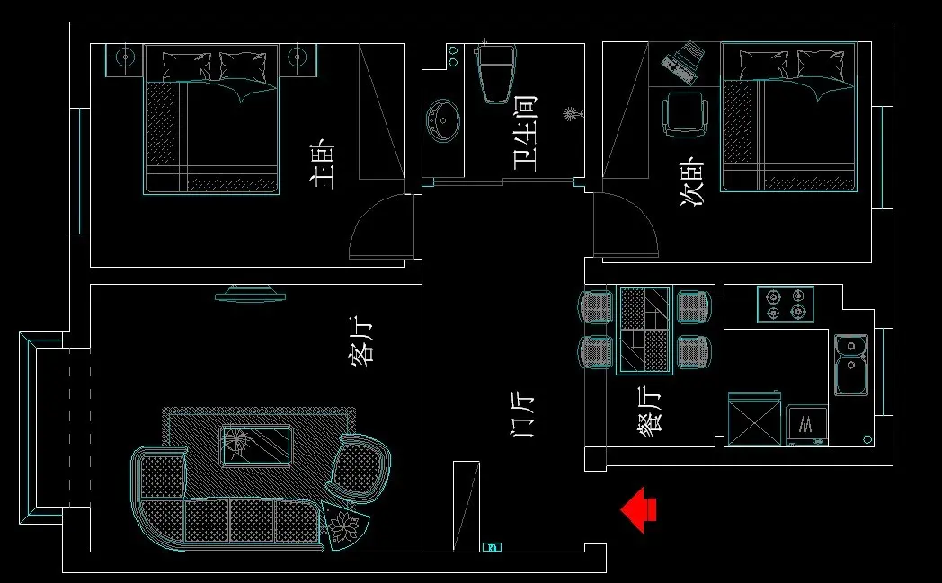 富海同盛-现代简约-二居室