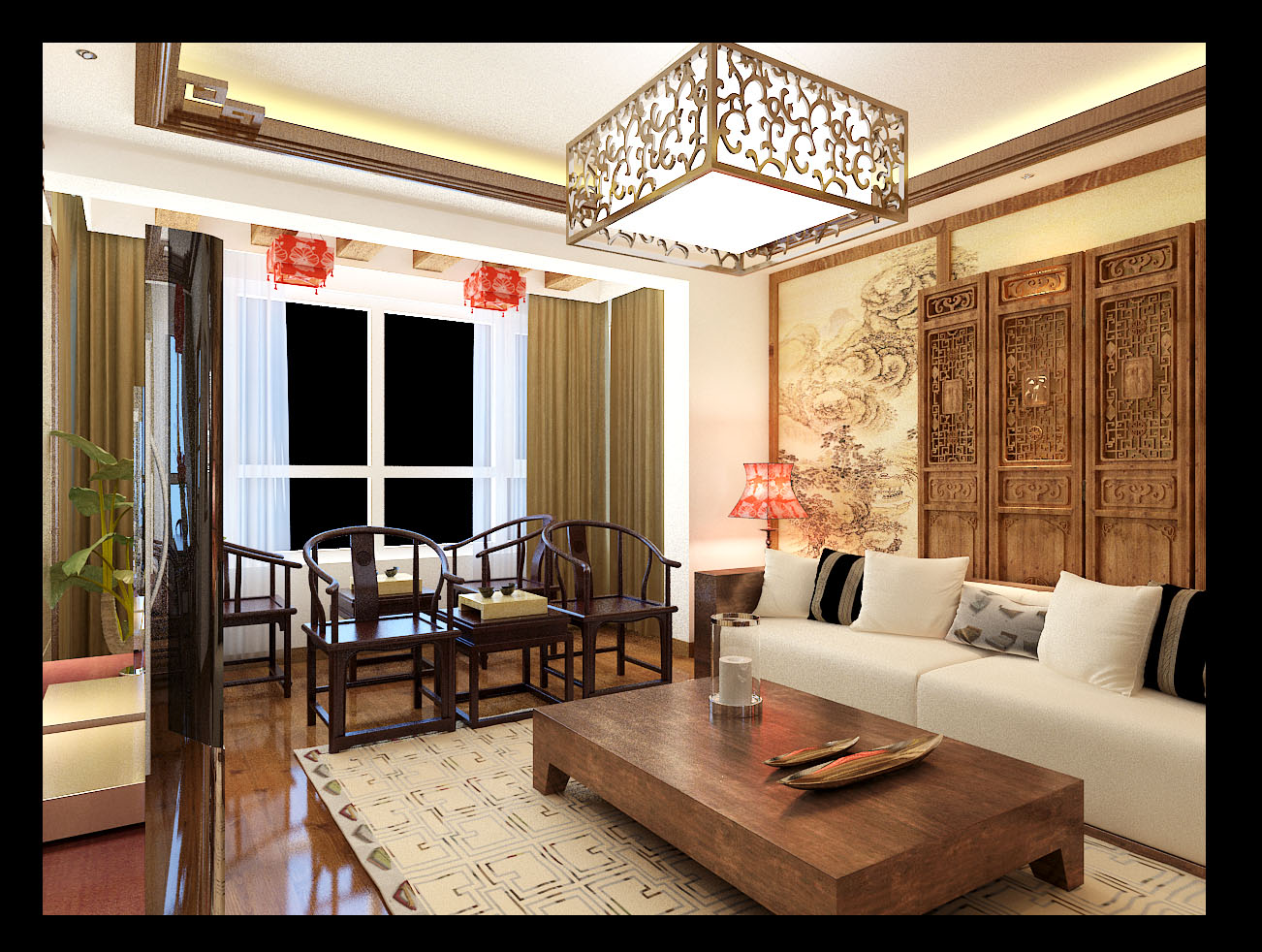 金地·铂悦-中式古典-三居室