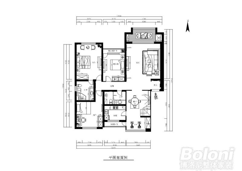 九龙山家园-混合型风格-四居室