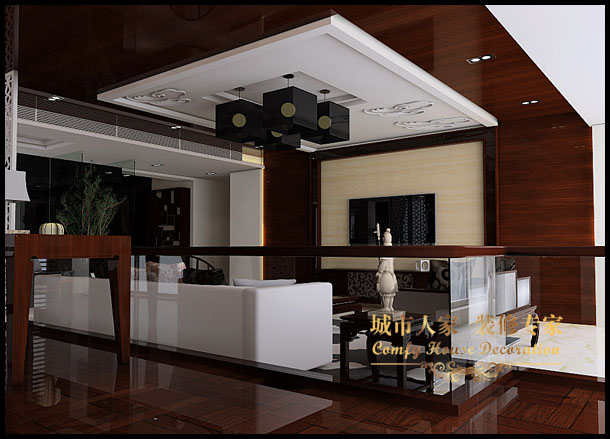 黄海国际公寓-中式古典-三居室
