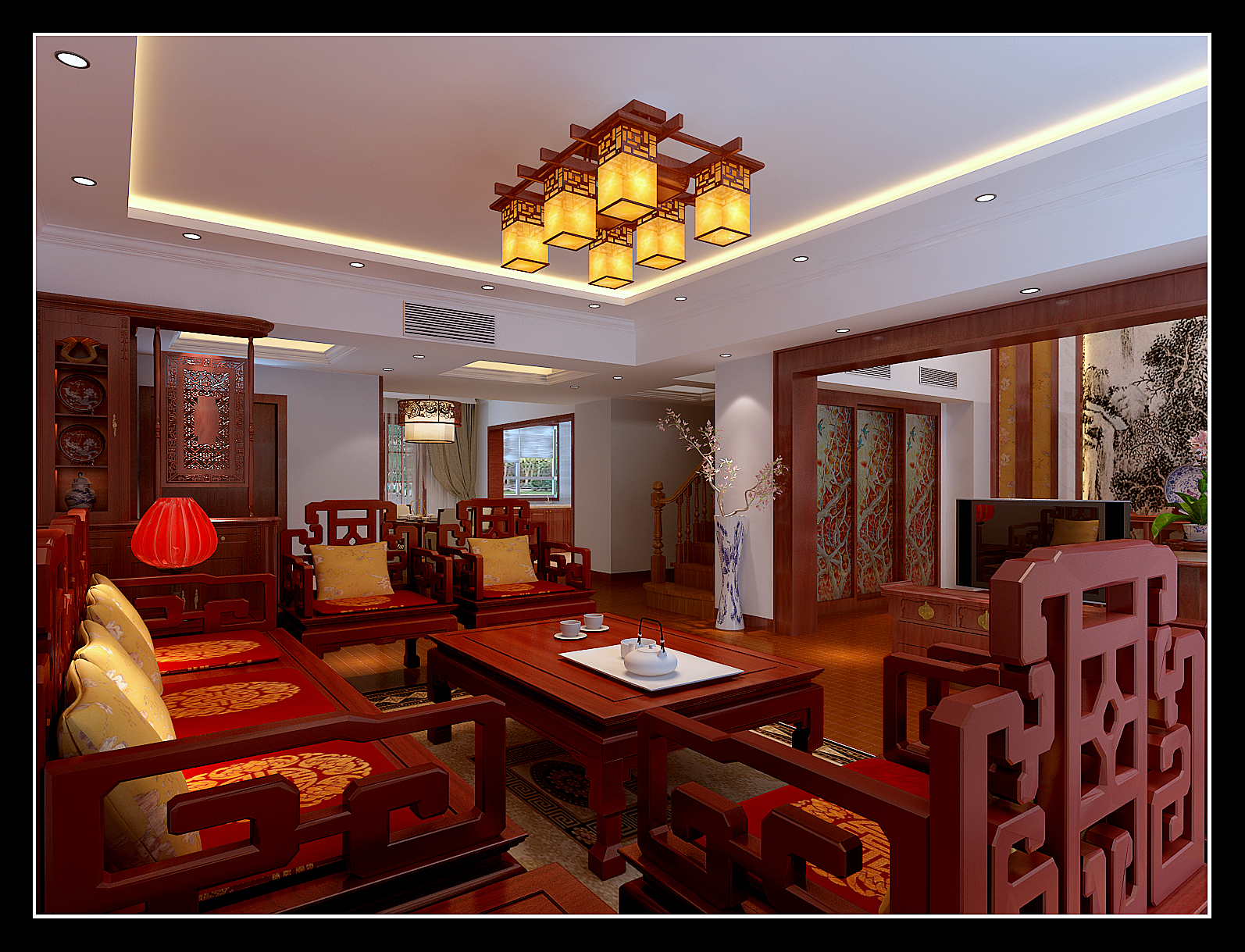 亚洲时尚公寓-中式古典-四居室