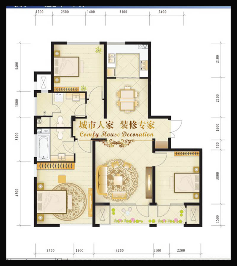绿城理想之城西子公寓-新中式-三居室