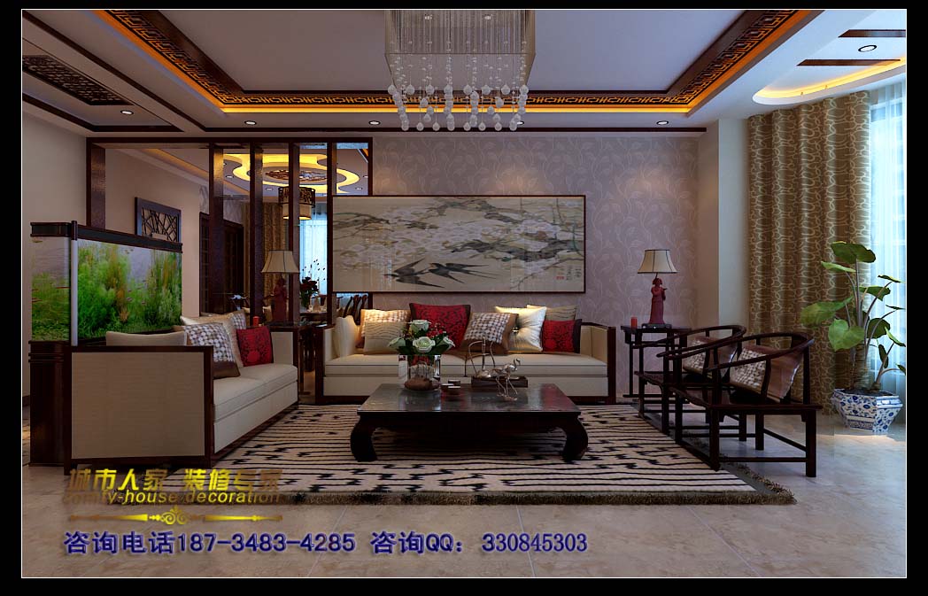 万水澜庭（西区）-中式古典-三居室