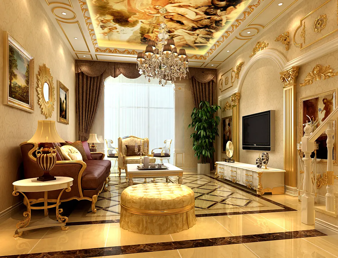 欧美风情三居室178平米19万_风格与林装修案例-衡水房天下家居装修网