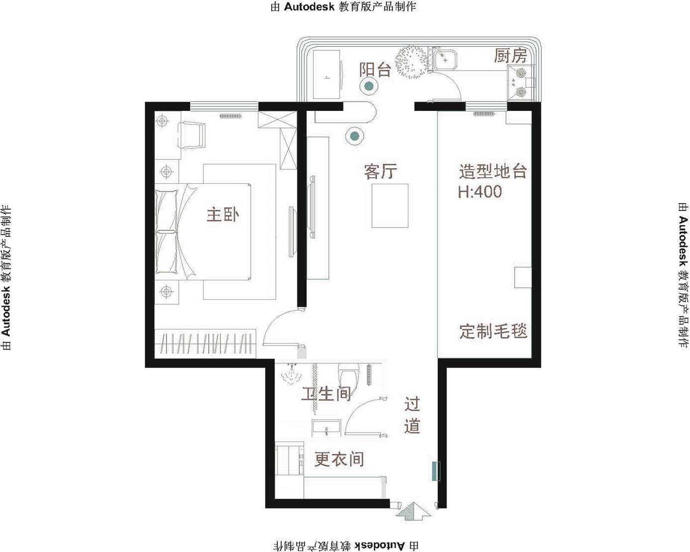 北苑家园绣菊园-现代简约-一居室