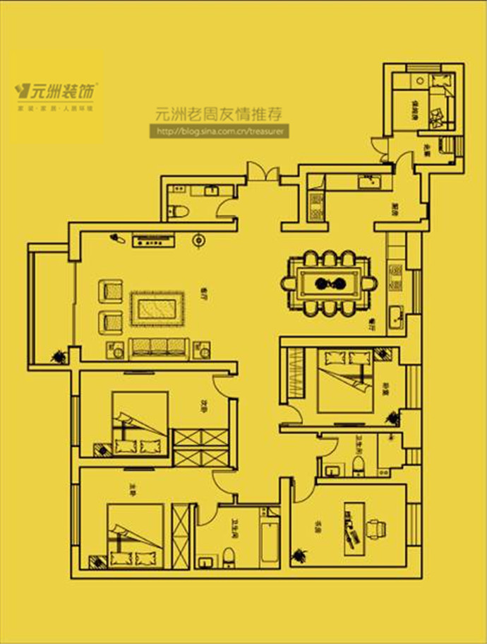 金地紫云庭-东南亚风格-三居室