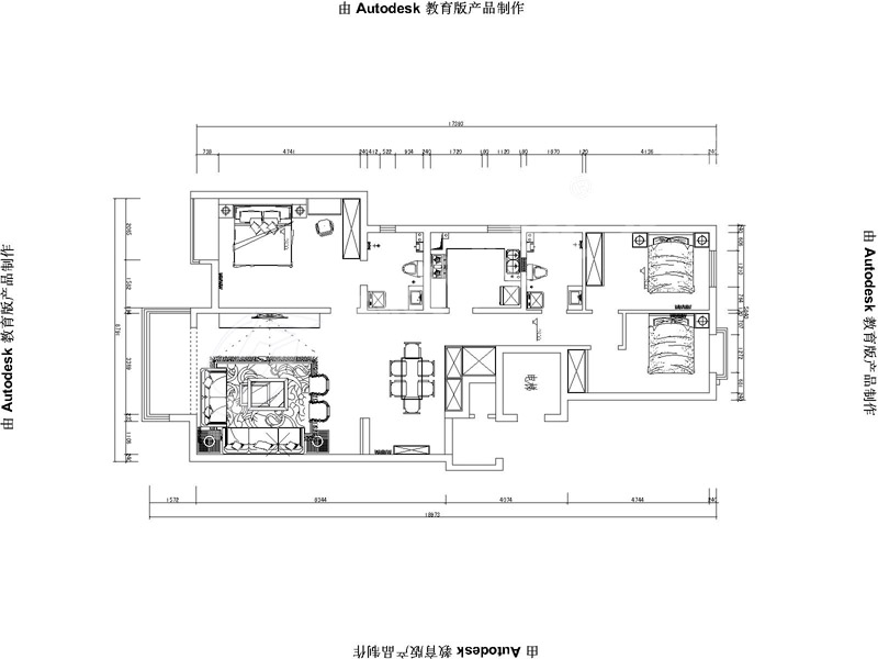 晓港名城2期-混合型风格-三居室