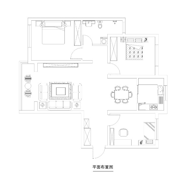 天洲视界城-混合型风格-三居室