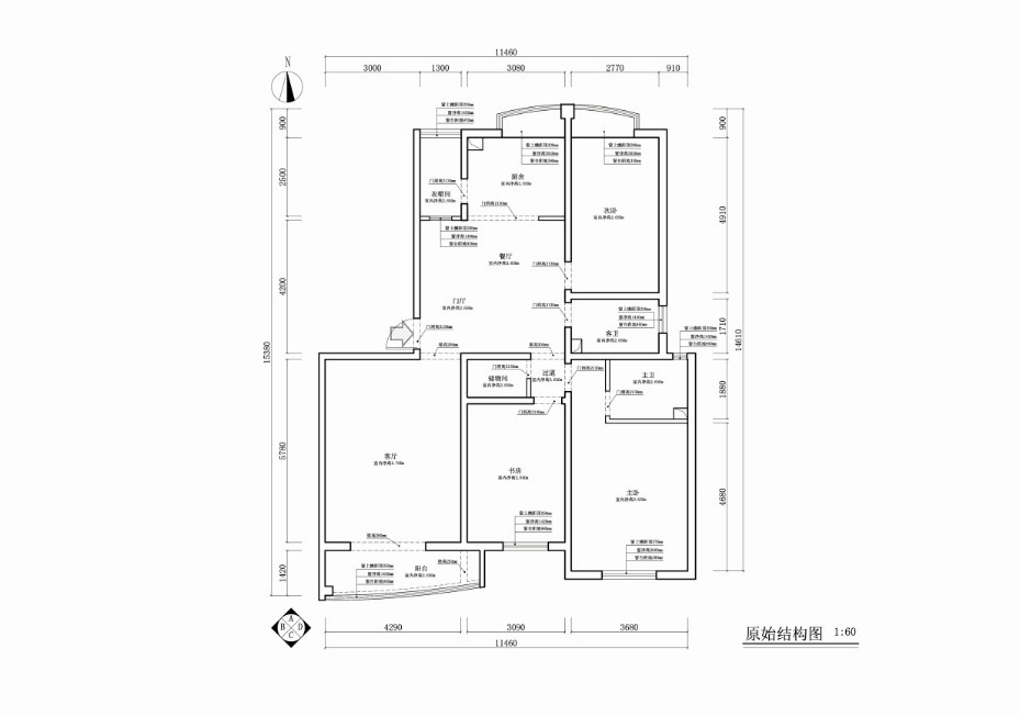 军蓝公寓-中式古典-三居室