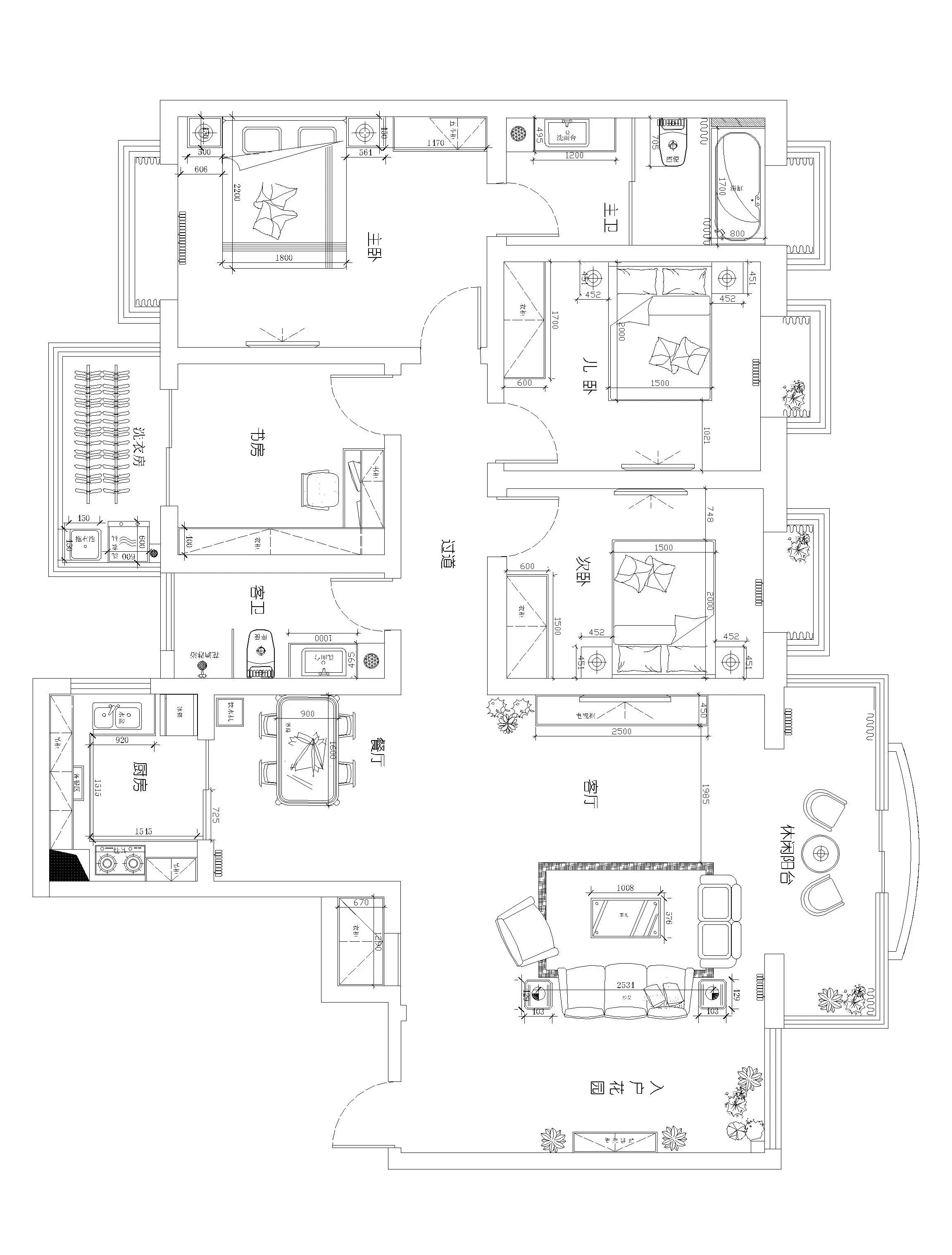 中央特区美林苑-现代简约-四居室