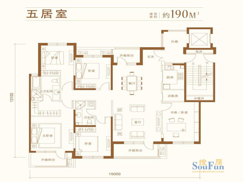 金融街·金色漫香苑-中式古典-五居室
