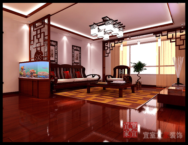 阳光100国际新城-中式风格-二居室
