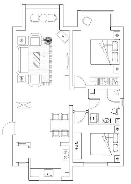 丽都新城二期爱丽香舍-混合型风格-二居室