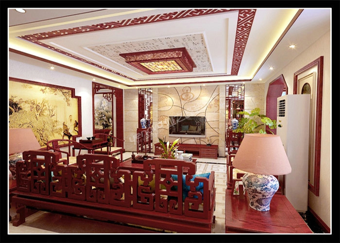 国赫红珊湾-中式古典-三居室