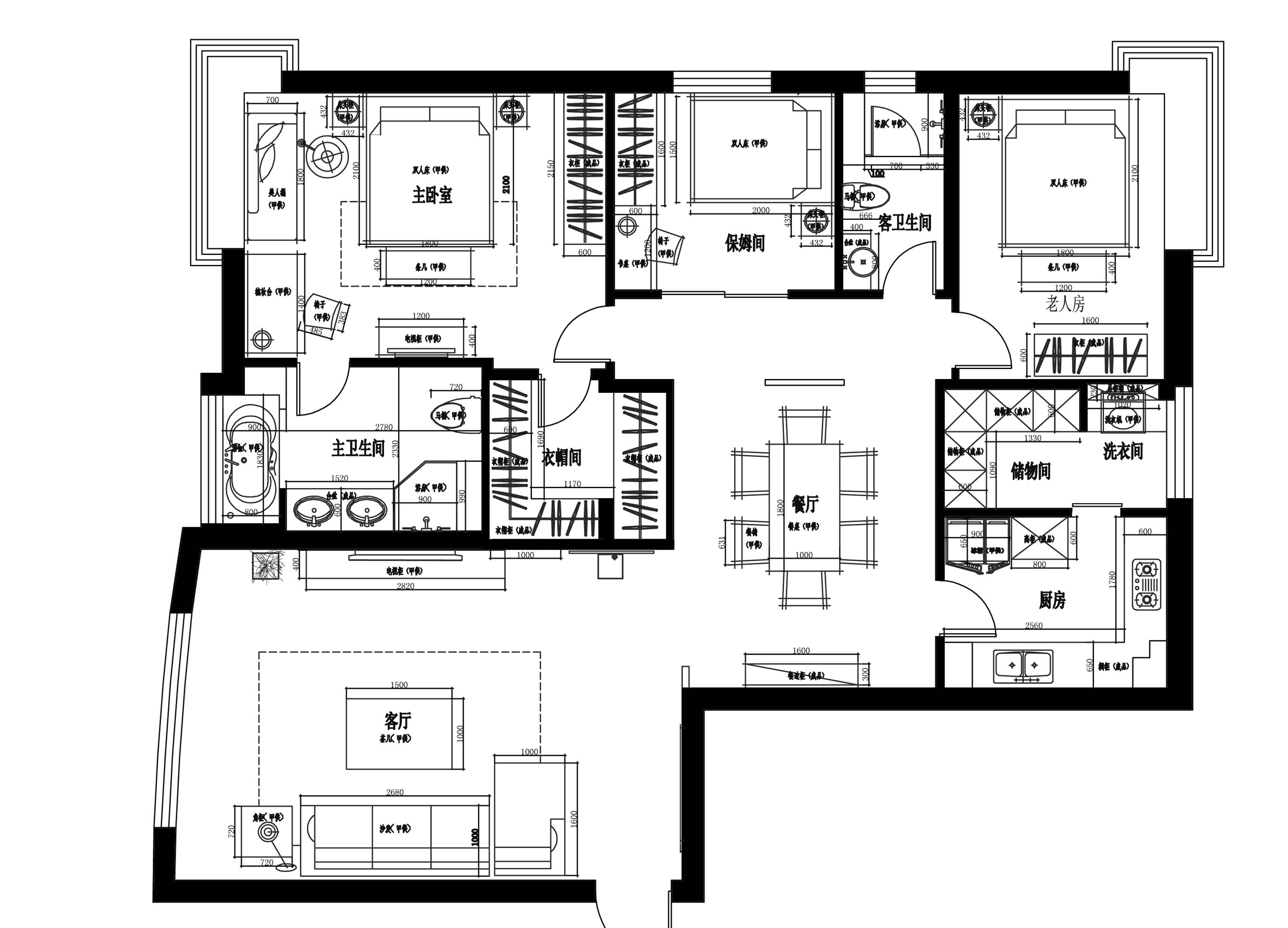 棕榈泉国际公寓-现代简约-三居室