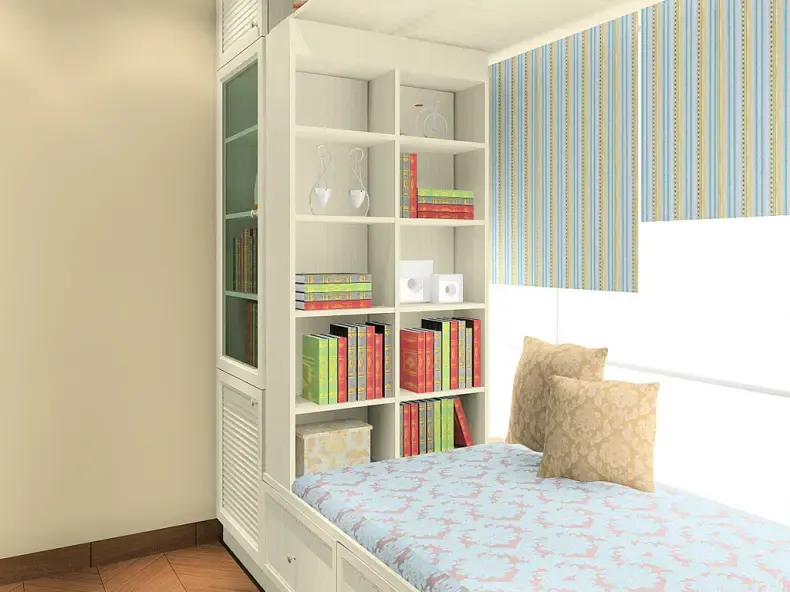 尚品宅配 c17139飘窗书柜书架定制 定做环保书房家具