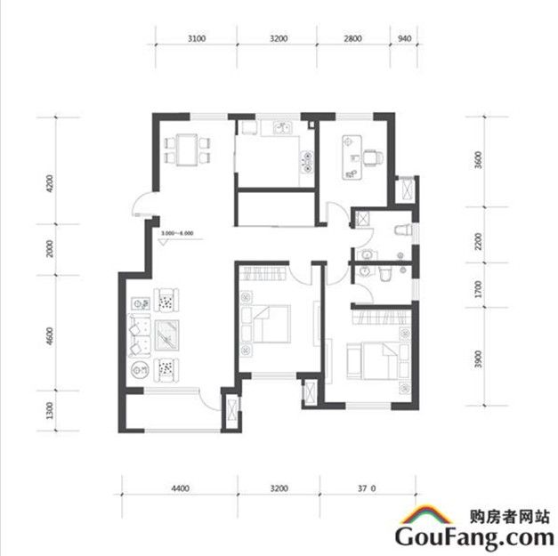 悦泰福里-中式古典-三居室