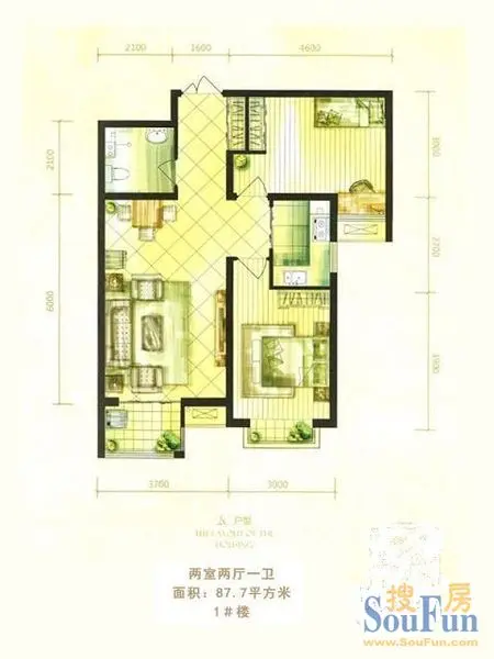 众美城廊桥四季-现代简约-二居室