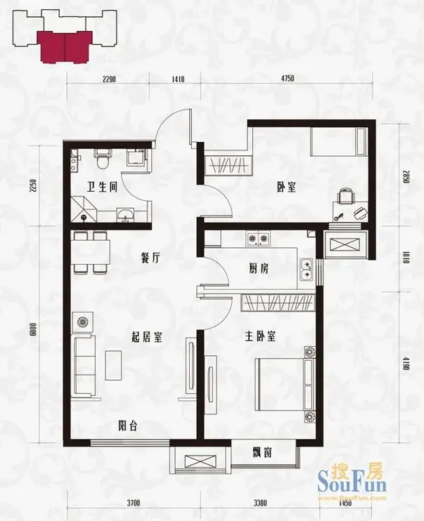 首创爱这城现代简约二居室
