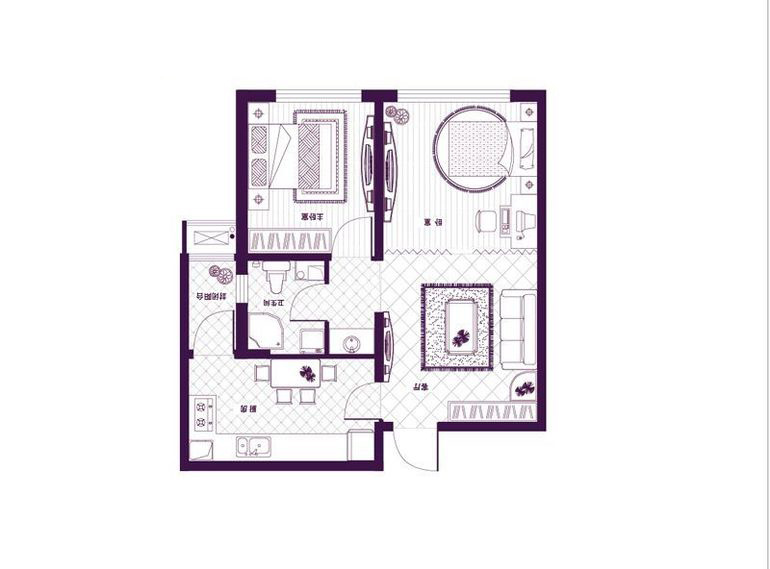 金地紫云庭-现代简约-二居室
