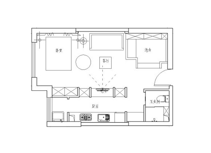 城基公寓-地中海风格-一居室