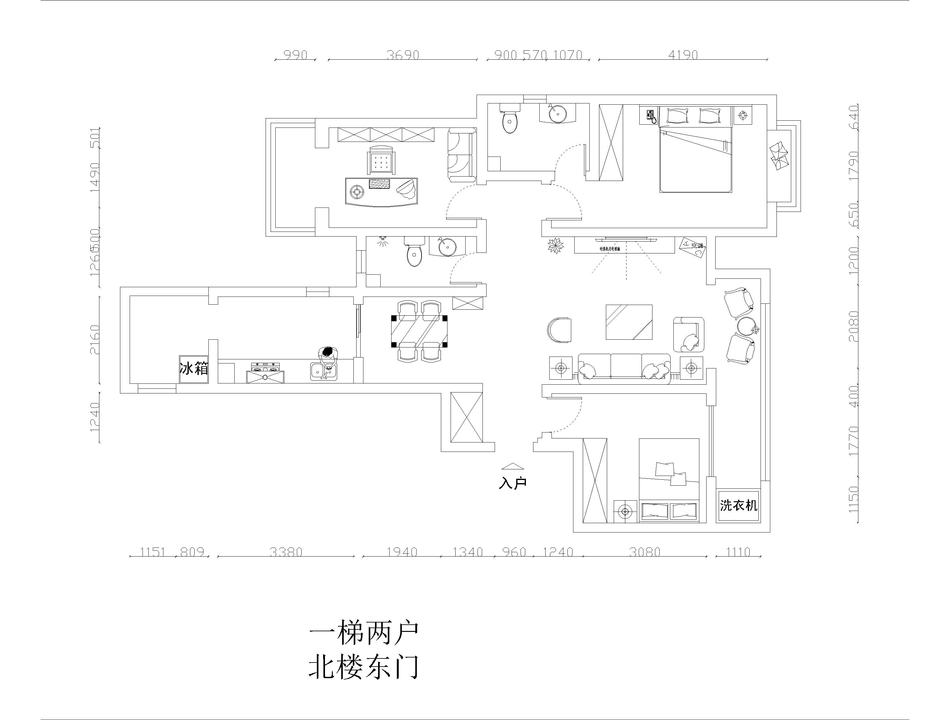 武警总队宿舍-中式风格-三居室