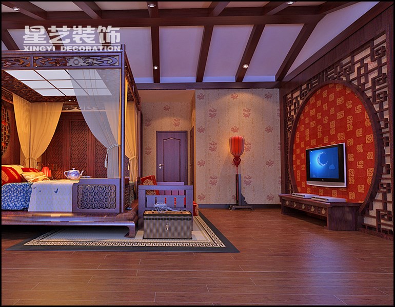 龙湾城别墅-中式风格-二居室