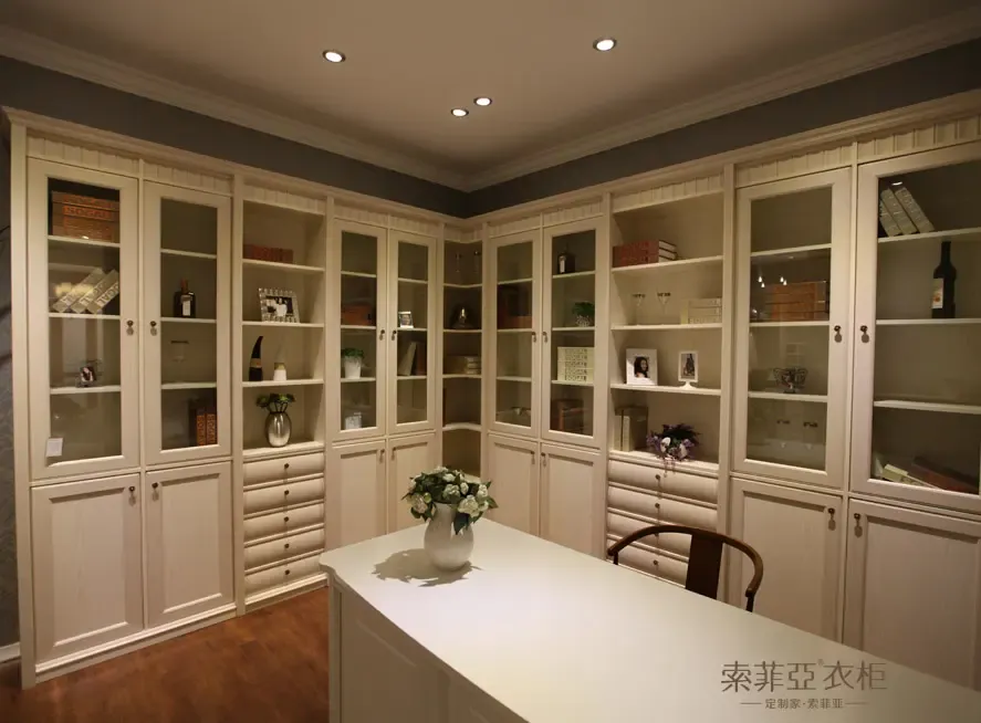 索菲亚洛林风尚简约欧式经典书柜,索菲亚书柜个性定制【报价 价格
