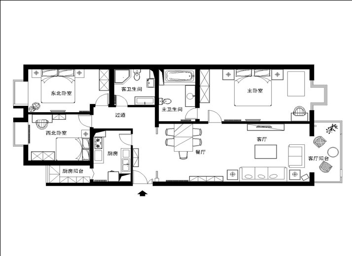 燕西台-中式风格-三居室