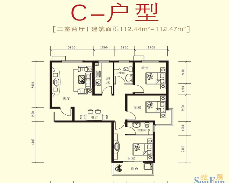 御江南-现代简约-三居室