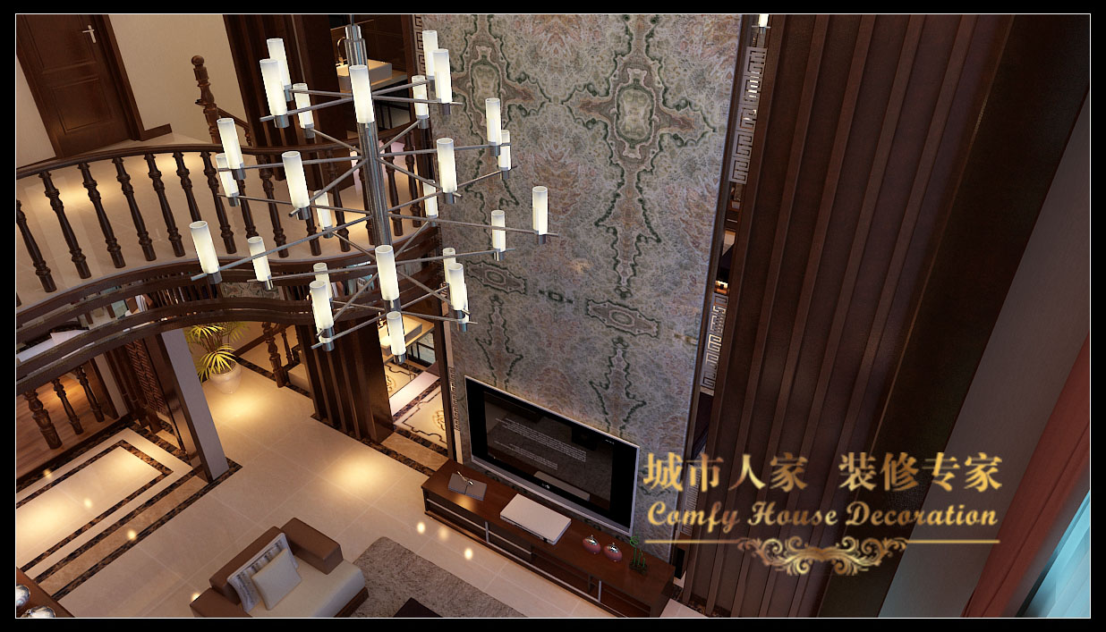 君泰风尚国际-中式风格-六居室