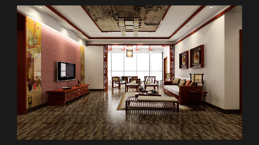 联邦东方明珠-中式古典-三居室