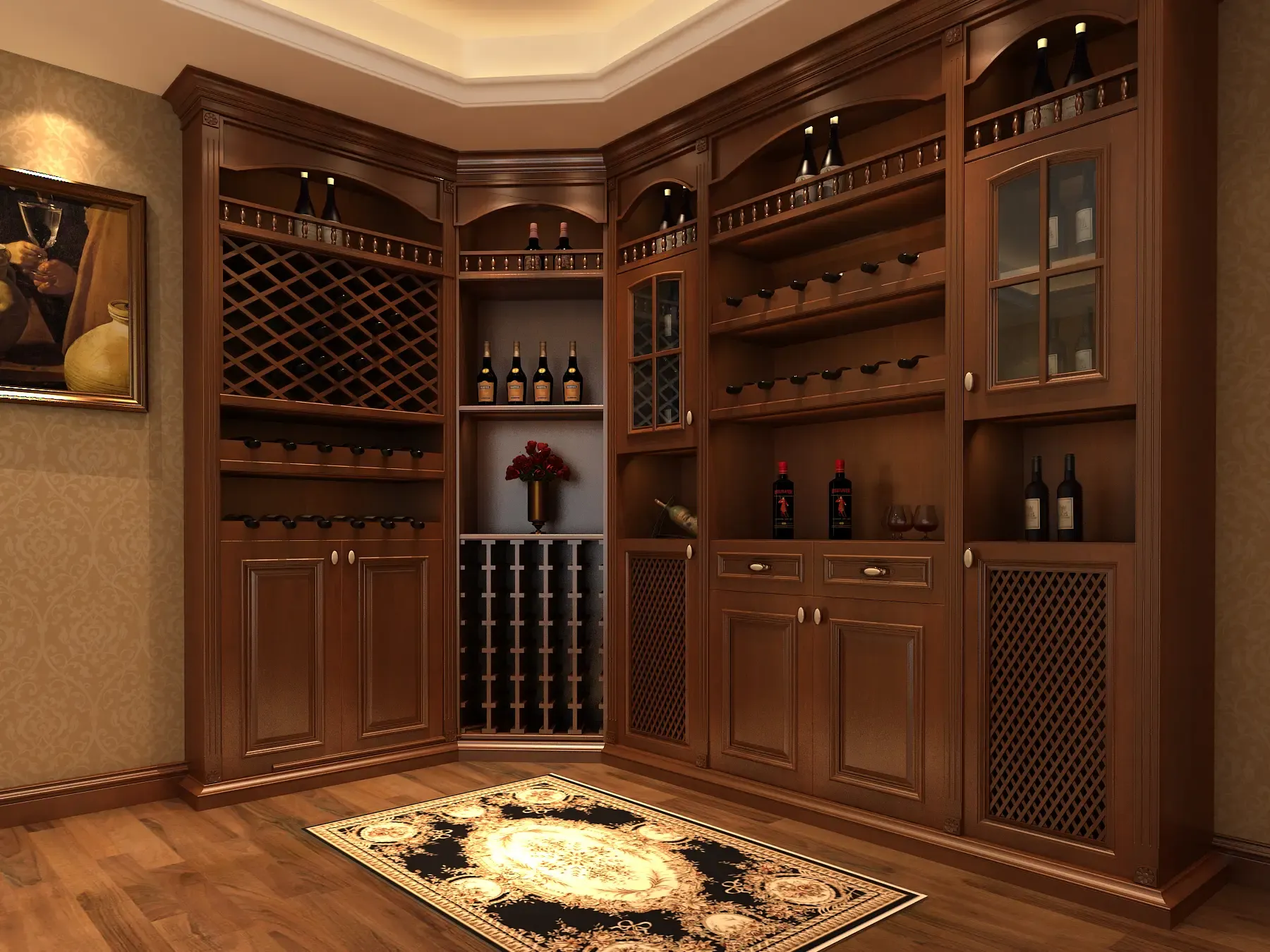 玛格定制家具 欧式实木酒窖价格,图片,参数-家具餐厅家具酒柜-重庆房