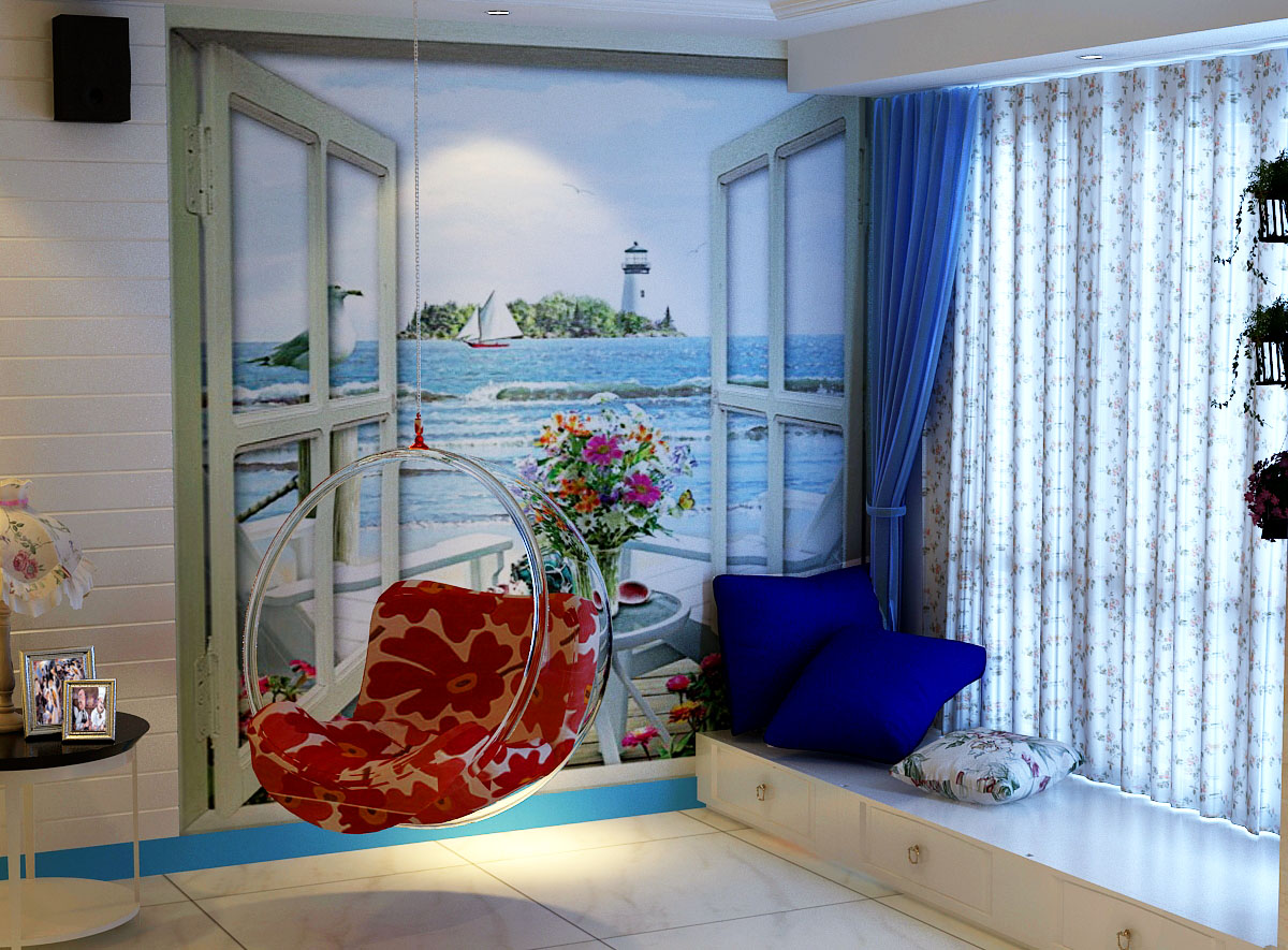 珠峰国际花园三期-地中海风格-二居室