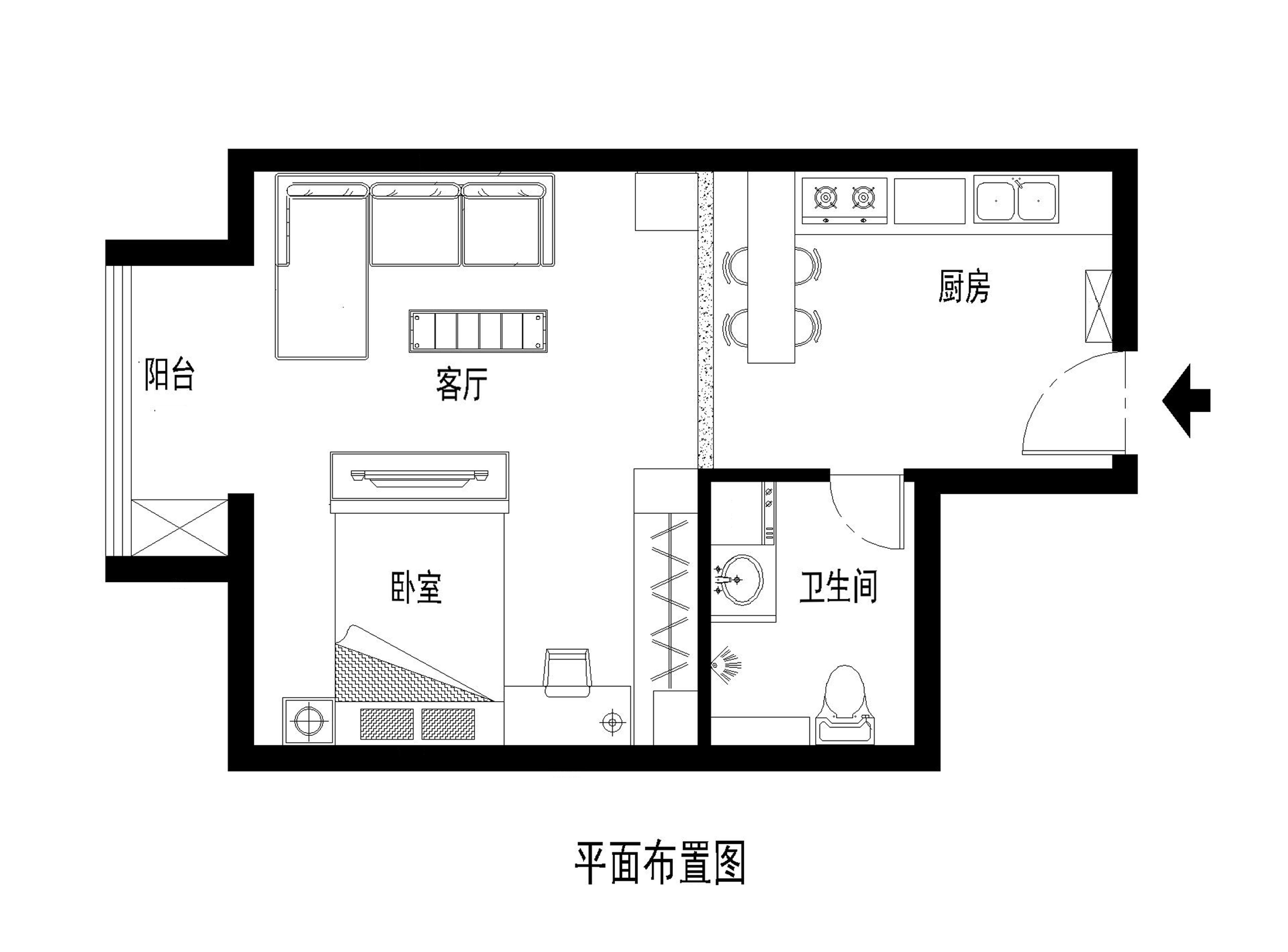 京铁和园88平米简约中式风格两居