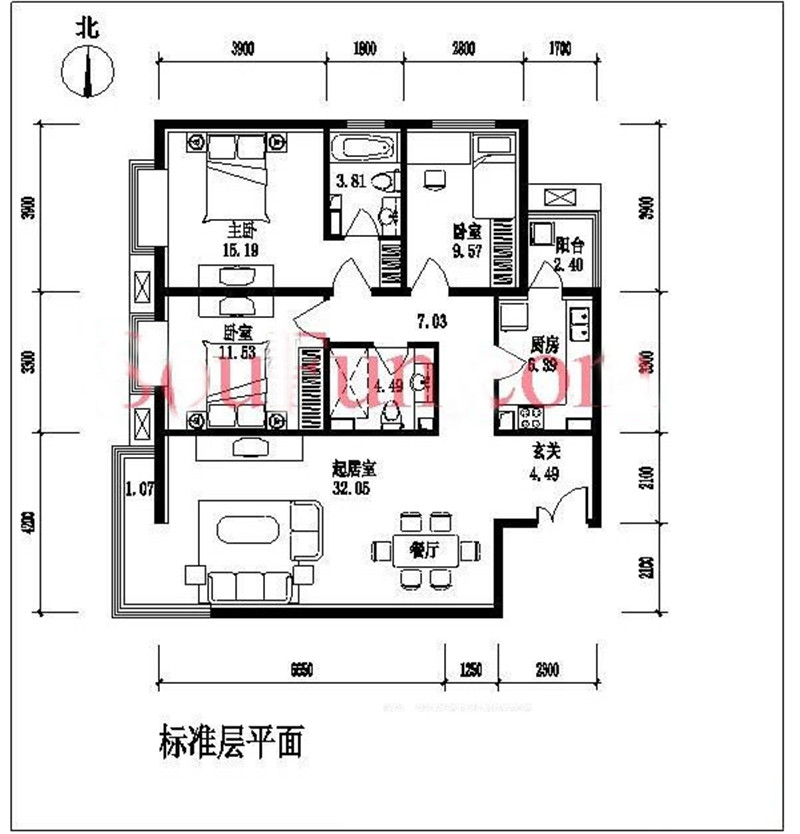 玉泉新城-欧美风情-三居室