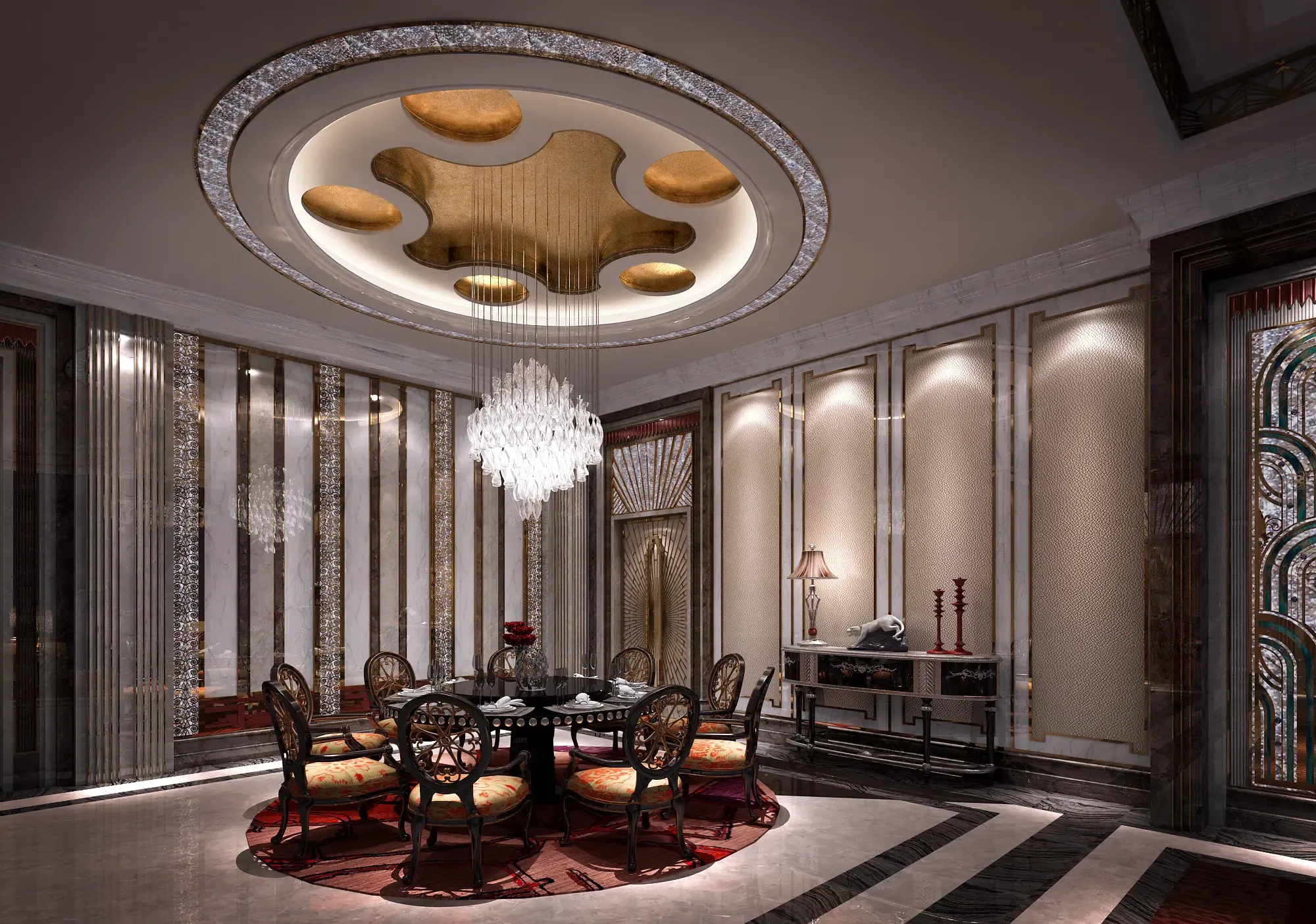 新装饰主义四居室1145平米477万-东山墅装修案例-北京房天下家居装修