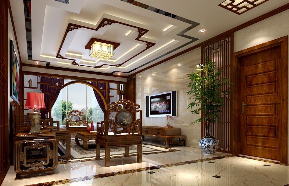 新中式三居室经典创意空间