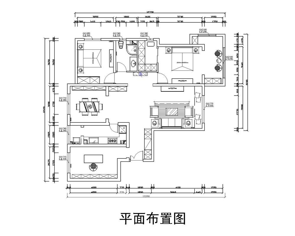 北京城建·红木林-新中式风格-二居室