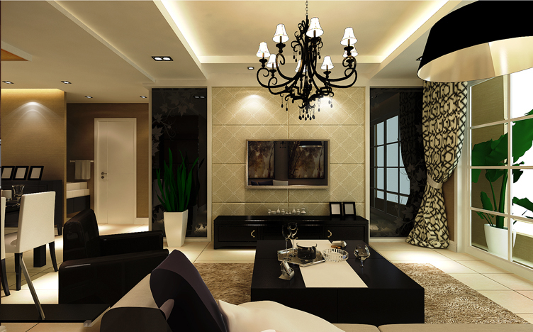 中海明珠-混合型风格-四居室