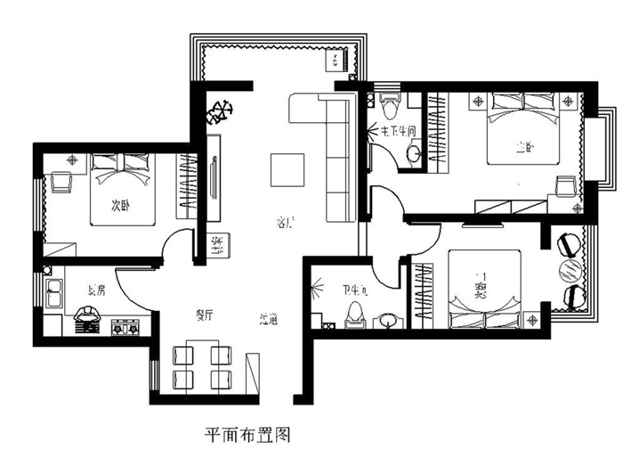 珠峰国际花园三期-现代简约-三居室