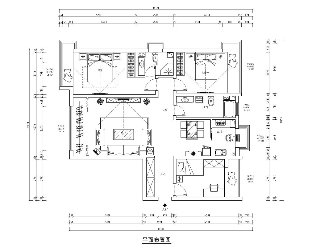 联邦祥云国际-新中式风格-三居室