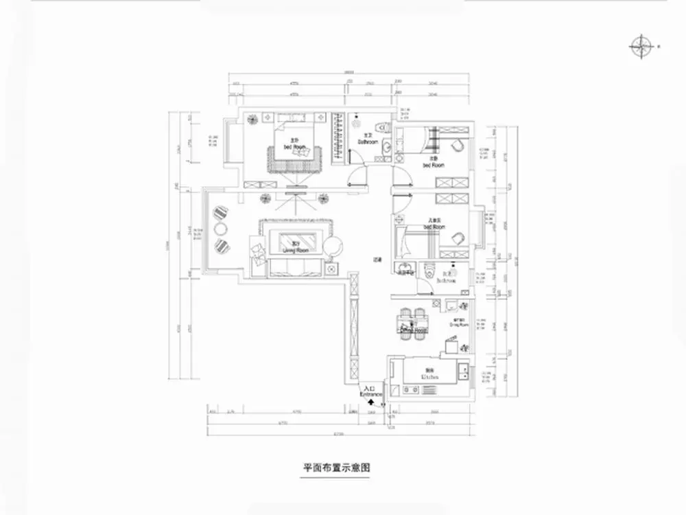 谈固国瑞城-现代中式风格-三居室