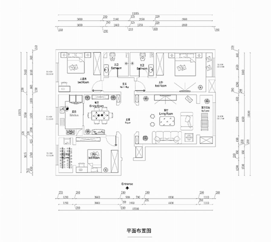 燕都紫阁-新中式风格-三居室