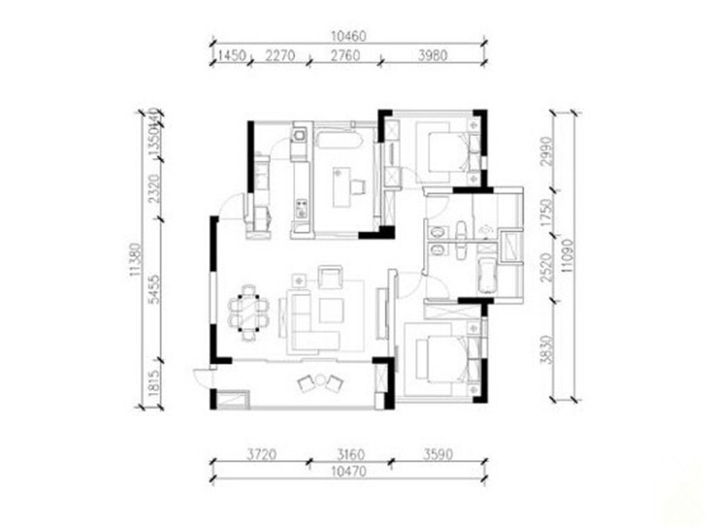 伊顿玫瑰公寓-混合型风格-三居室