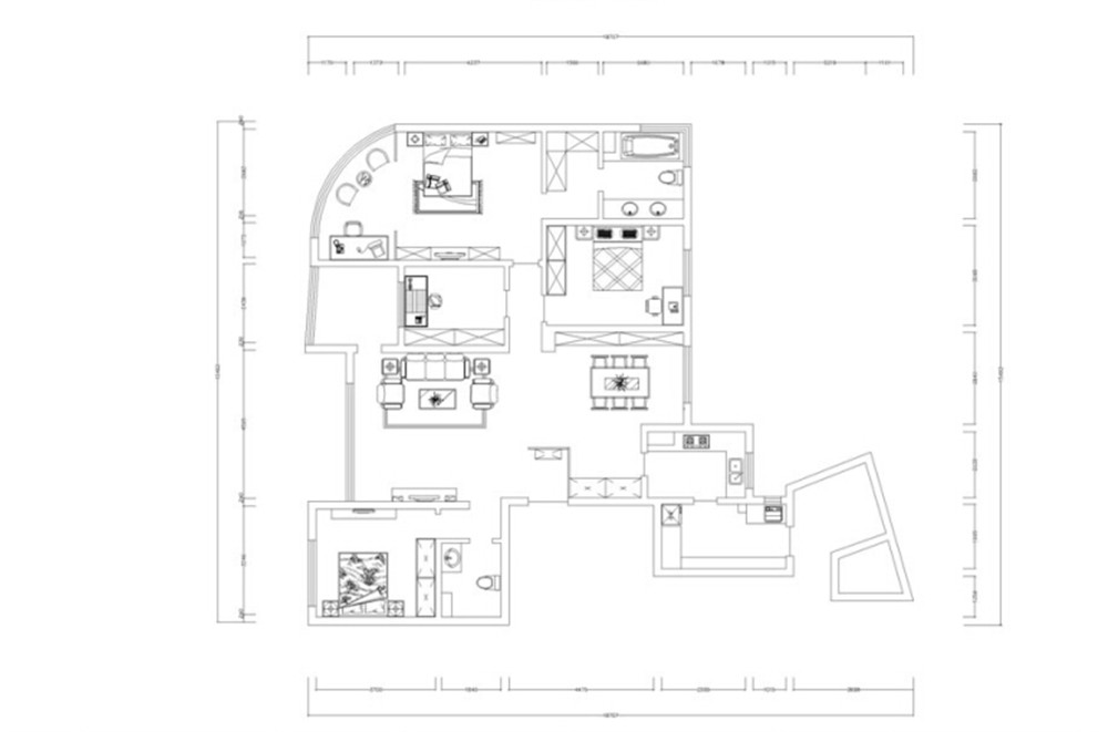 时代奥城酒店式公寓-中式风格-三居室