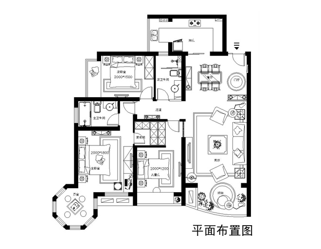 中式三居室