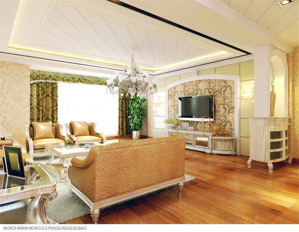 珠峰国际花园三期-中式风格-三居室