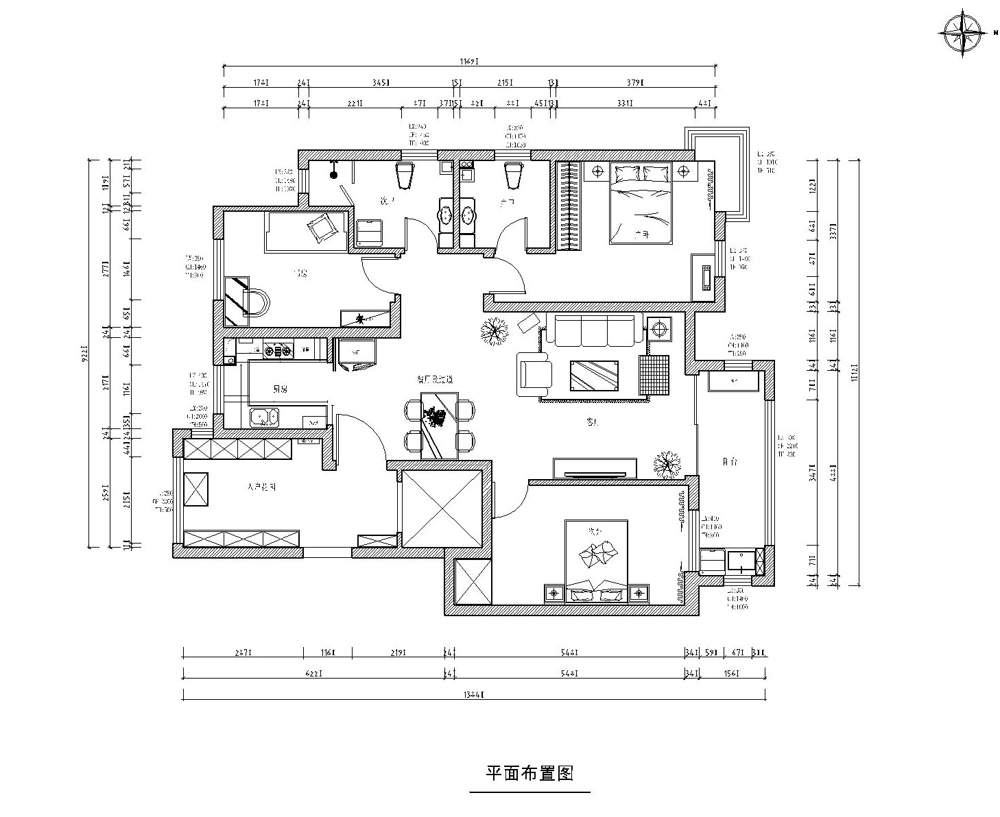 国仕山-中式风格-三居室