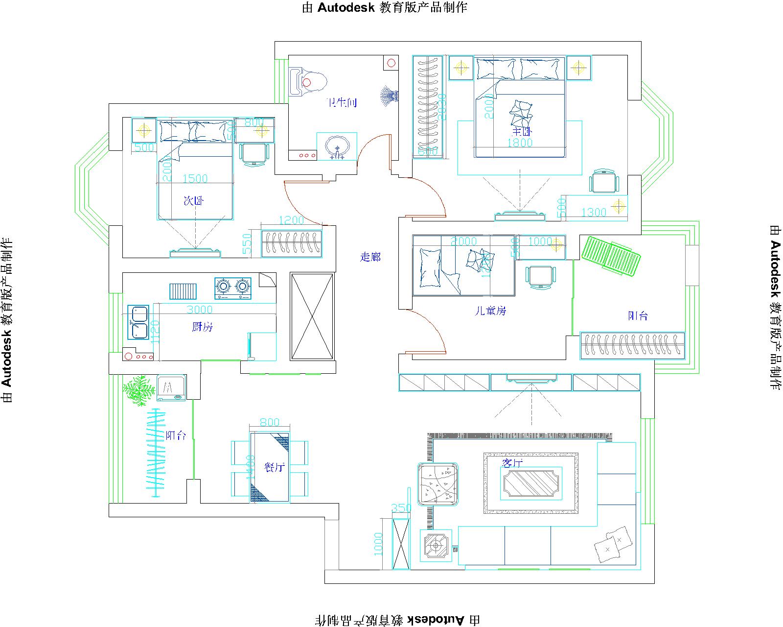 居易国际城106平三居室中式风格效果图